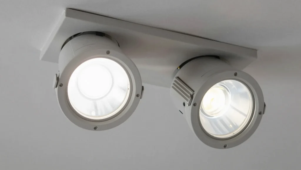 Detailaufnahme montierter LED-Einbauspots.