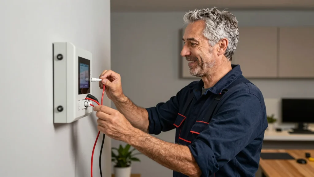 Einrichtung eines KNX-Panels für die Smart-Home-Steuerung.