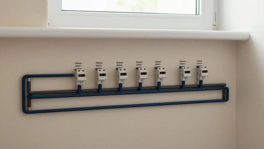 Detailaufnahme eines Zählerschranks.
